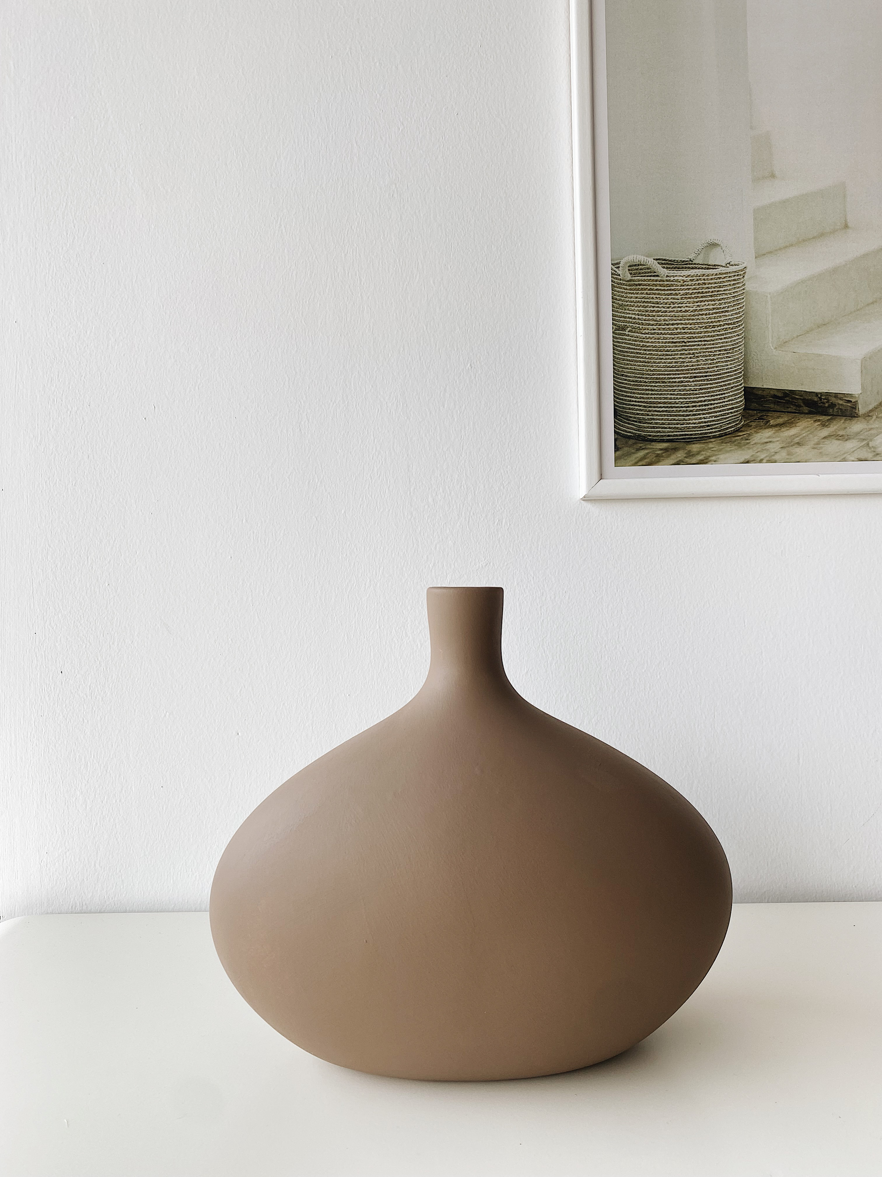 Platy Ceramic Vase Large Light Brown